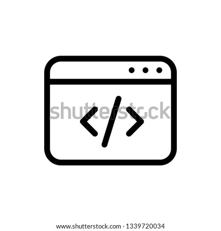 Website development outline icon isolated on white background. Pictogram icon line symbol for website design, mobile application, ui. Vector illustration. Eps10 - Vector
