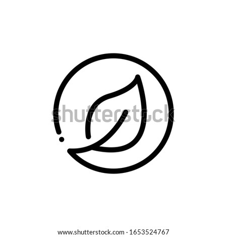 Leaf in Circle Icon. Simple Vector line icon. EPS 10