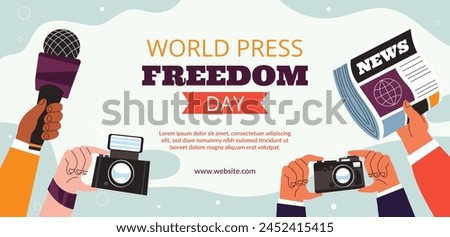 World Press Freedom Day Celebration. World Press Freedom Day Background. May 3. Freedom of media and Journalism concept. Vector illustration design for Poster, Banner, Flyer, Post, Cover, Card.