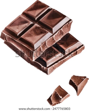 Similar – Image, Stock Photo Chocolate chunk in hand and cocoa pile Chocolate piece and cacao