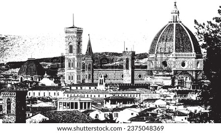 Italy, La Cattedrale di Santa Maria del Fiore in Florence. The Brunelleschi Dome. The Opera del Duomo of Florence. Stunning most famous architecture in the world.