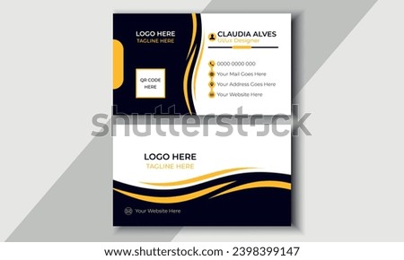 Creative business card template double-sided . Portrait and landscape orientation.
