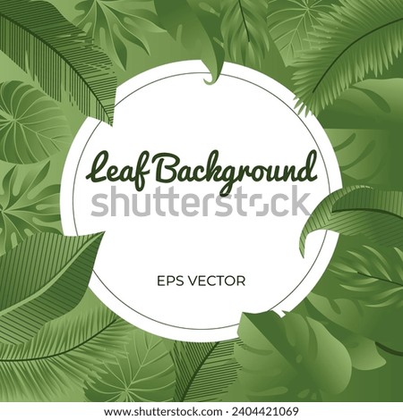 tropical leaf vector jungle style background round center