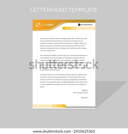 letterhead design template simple minimal rounded shape style in orange color scheme