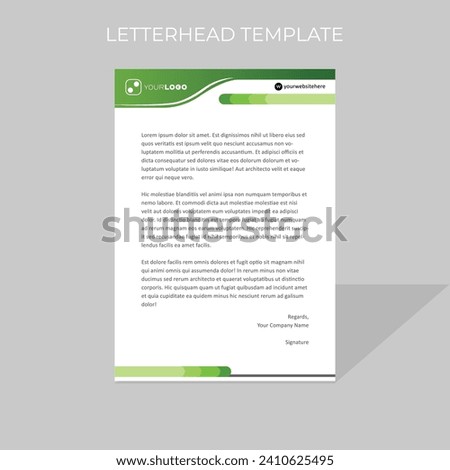 letterhead design template simple minimal rounded shape style in green color scheme