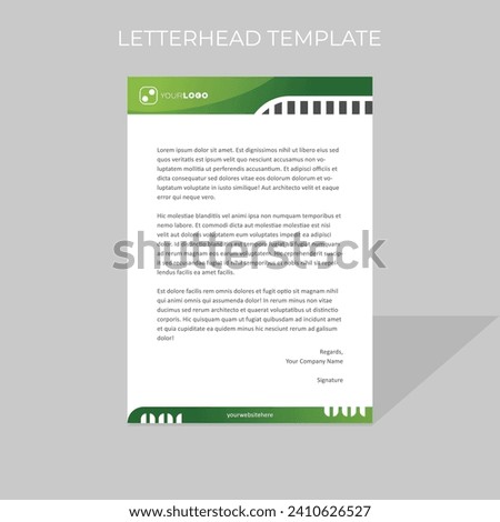 letterhead design template minimal style in green color scheme