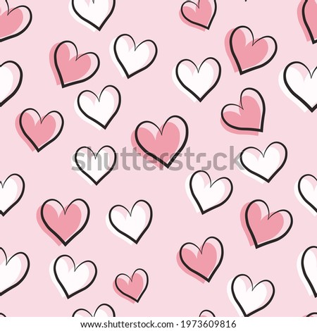 Seamless love heart design vector background. Seamless pattern on Valentine's day. The seamless texture with hart
 Imagine de stoc © 