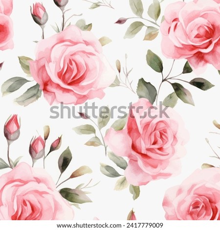 Abstract roses floral seamless pattern. Bright colors, painting on a light background. water color seamless pattern for beauty products or other.
