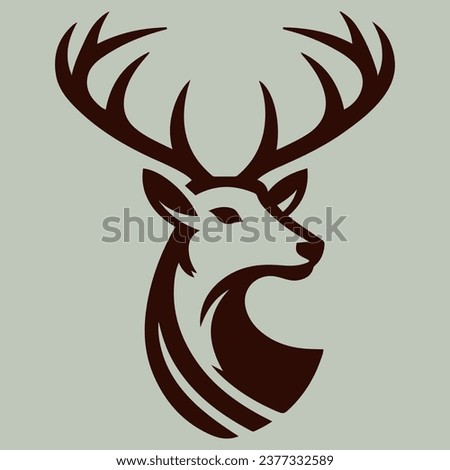 Reindeer vector logo, reindeer head, minimal modern design, high resolution, ideal for printing, outdoor brands, outdoor icons, EPS.