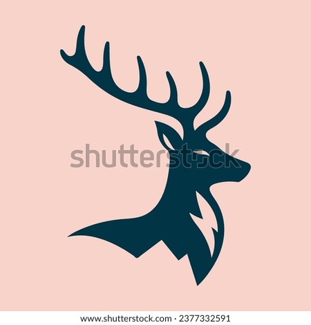 Reindeer vector logo, reindeer head, minimal modern design, high resolution, ideal for printing, outdoor brands, outdoor icons, EPS.