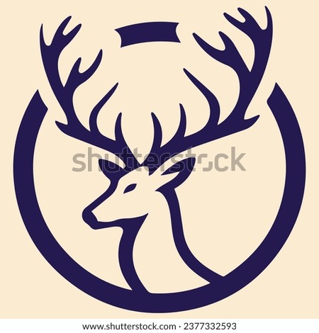 Reindeer vector logo, reindeer head, minimal modern design, high resolution, ideal for printing, outdoor brands, outdoor icons, EPS.