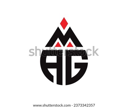 MAG letter water drop shape logo design. MAG drop logo simple design.