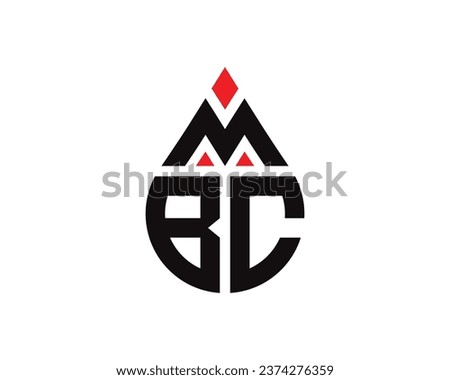 MBC letter water drop shape logo design. MBC drop logo simple design.