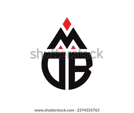 MDB letter water drop shape logo design. MDB drop logo simple design.