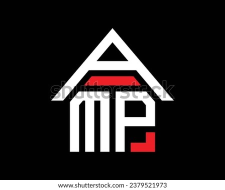 AMP letters real estate construction logo design vector