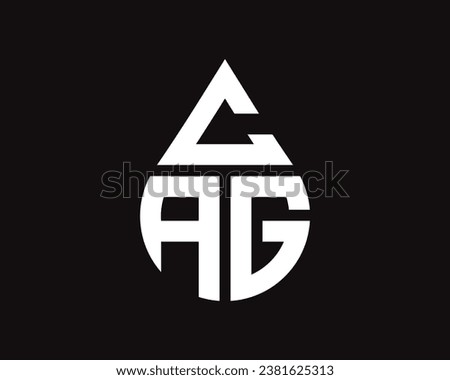 CAG letter water drop shape logo design. CAG drop logo simple design.