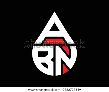 ABN letter water drop shape logo design. ABN drop logo simple design.