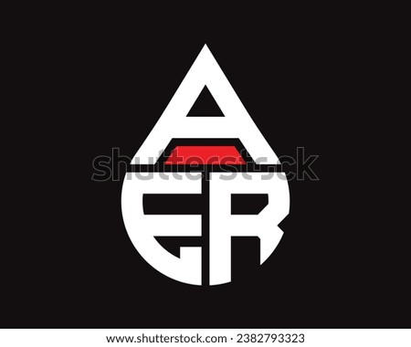 AER letter water drop shape logo design. AER drop logo simple design.