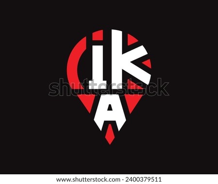 IKA letter location shape logo design