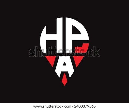 HPA letter location shape logo design