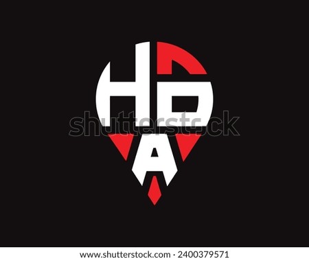 HOA letter location shape logo design