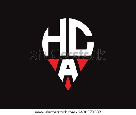 HCA letter location shape logo design