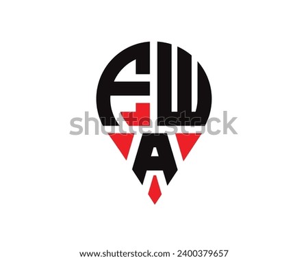 FWA letter location shape logo design