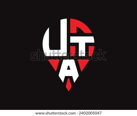 UTA letter location shape logo design