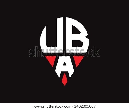 UBA letter location shape logo design