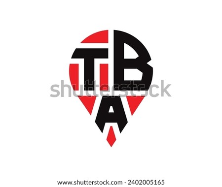 TBA letter location shape logo design