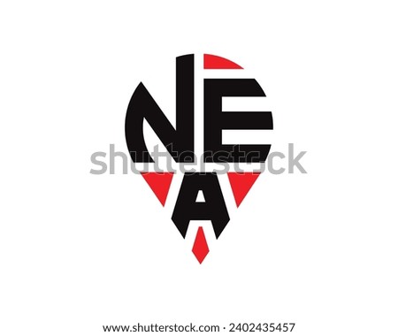 NEA letter location shape logo design
