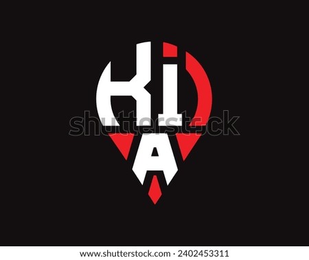 KIA letter location shape logo design
