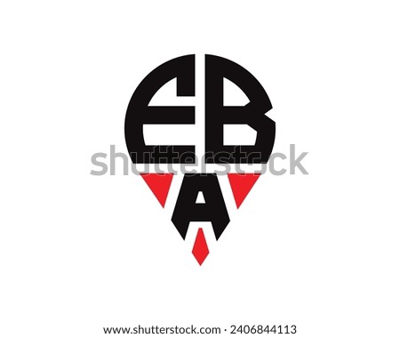 EBA letter location shape logo design