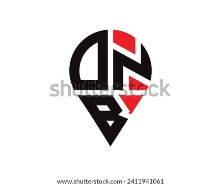 DNB letter location shape logo design