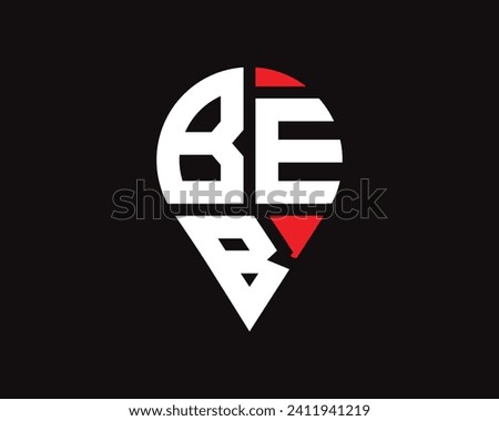 BEB letter location shape logo design