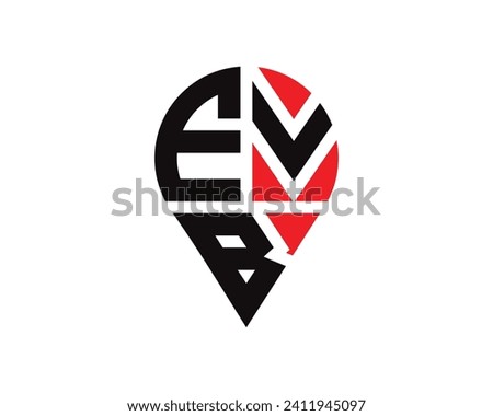 EVB letter location shape logo design