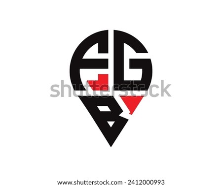 FGB letter location shape logo design
