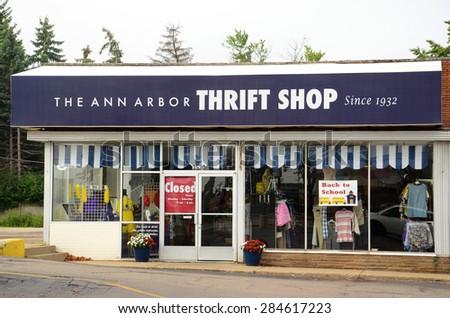 ANN ARBOR, MI - AUGUST 24:  The Ann Arbor Thrift Shop in Ann Arbor, shown on August 24, 2014, has been run by volunteer-members since 1932.