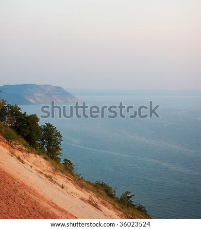 Sleeping bear dunes and Lake Michigan - sunset