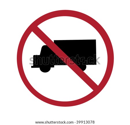 Sign - No Through Trucks Stock Photo 39913078 : Shutterstock