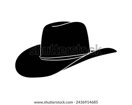 cowboy hat silhouette. cowboy hat isolated on white background. Vector illustration. cowboy hat illustration. hand drawn cowboy hat.