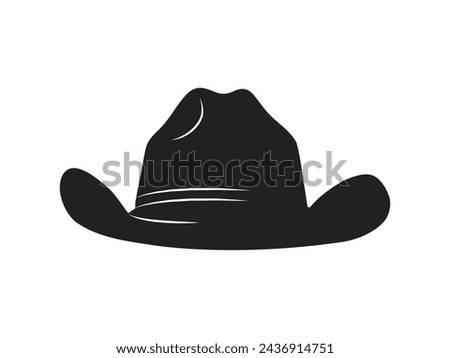 cowboy hat silhouette. cowboy hat isolated on white background. Vector illustration. cowboy hat illustration. hand drawn cowboy hat.
