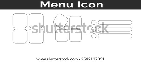 Menu and Ui icons set vector, Menu icon design