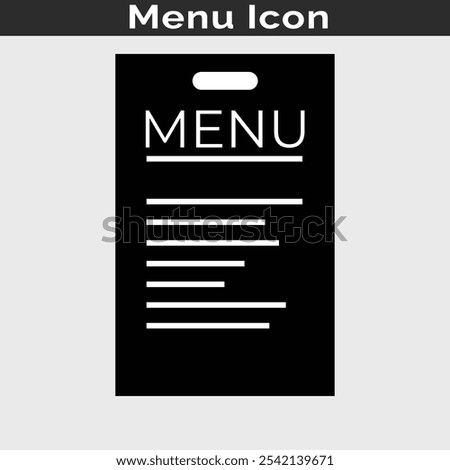 Menu book icon. Restaurant food menu book icon. Restaurant menu icon, vector illustration menu icon, illustration