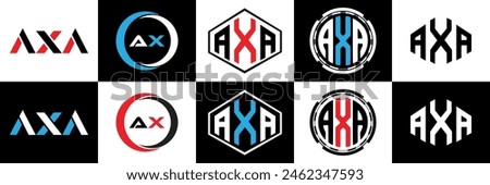 AXA letter location shape logo design. AXA letter location logo simple design