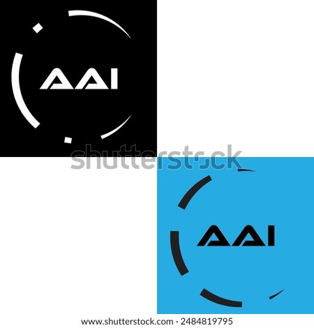 AAI Letter Logo Design. Initial letters AAI logo icon. Abstract letter AAI A A I minimal logo design template. A A I Letter Design Vector with black Colors.