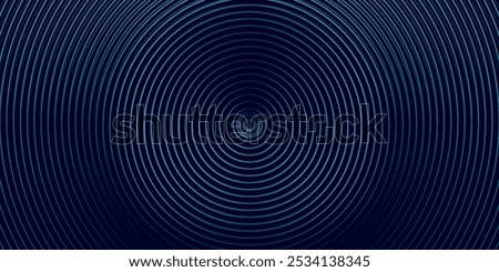 Blue abstract background with glowing circles. Swirl circular lines pattern. Geometric spiral. Twirl element. Modern graphic design. Futuristic technology concept.