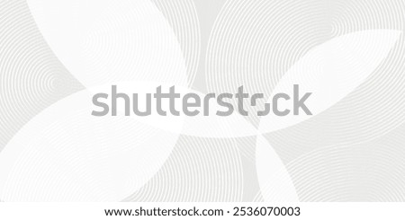 White abstract background with glowing circles. Rotating circular line pattern. Geometric spiral. Rotating elements. Modern graphic design. Futuristic technology concept.