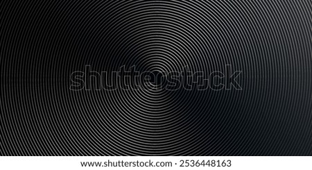 Black abstract background with glowing circles. Circular swirling line pattern. Geometric spiral. Rotating elements. Modern graphic design. Futuristic technology