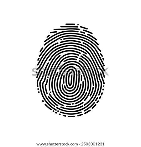 Digital fingerprint, finger print fingerprint lock secure security logo vector icon illustration